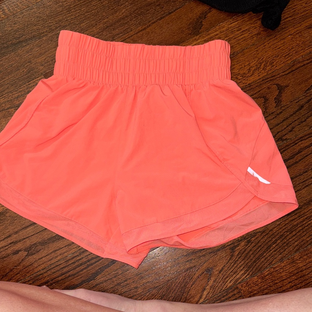 Athleta Coral High-Waist Athletic Shorts
